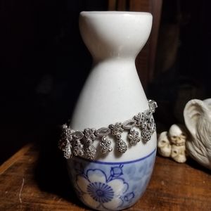 925 & Marcasite Xs & Drops Dangly Blingy Bracelet